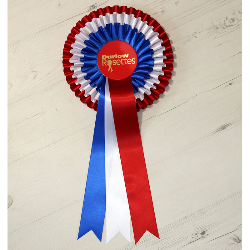 X2 3 Tier Rosettes Best In Show & Reserve Red White Blue Dog Horse Show 