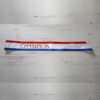 red white and blue Champion sash