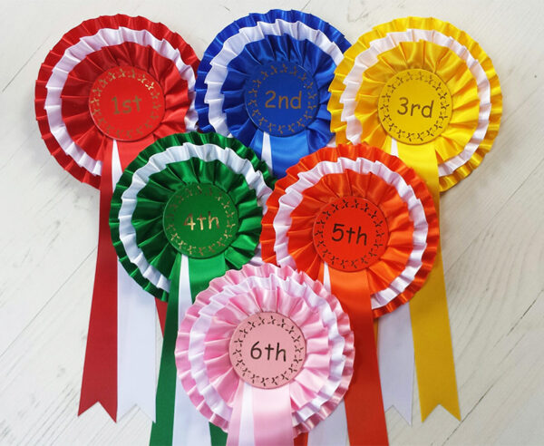1st to 6th place 3 tier rosettes