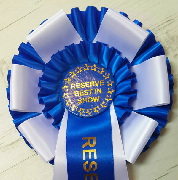 Best In Show Rosette & Reserve Best In Show Rosettes with tabs *Free Postage* 