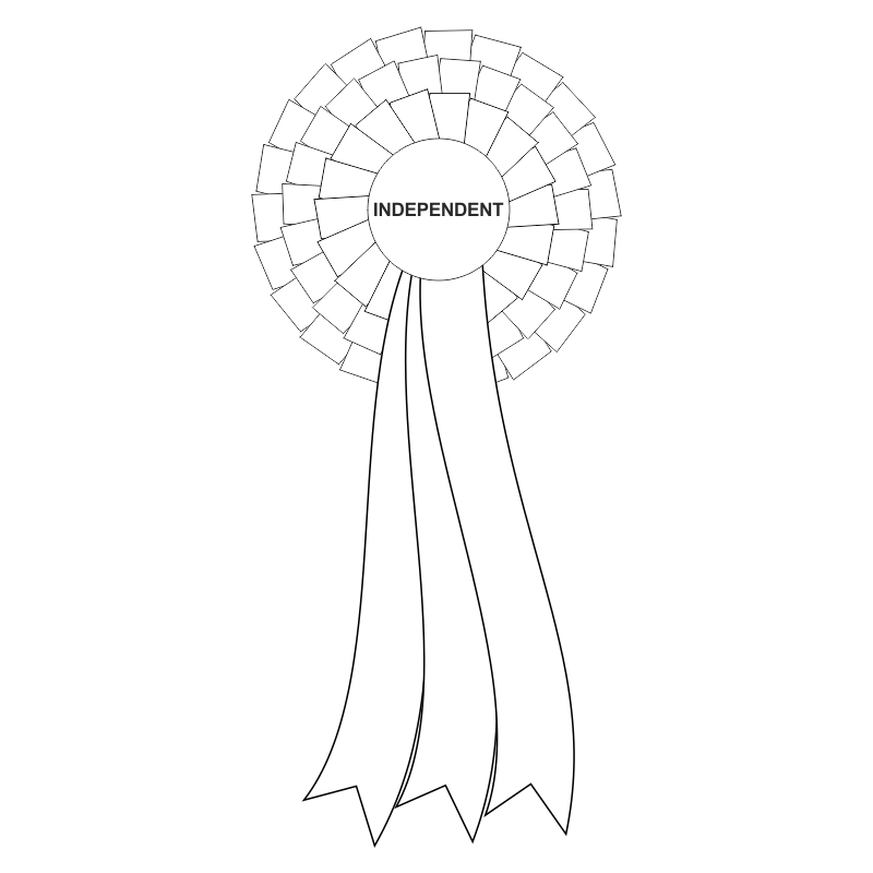 Independent candidate 3 tier rosette