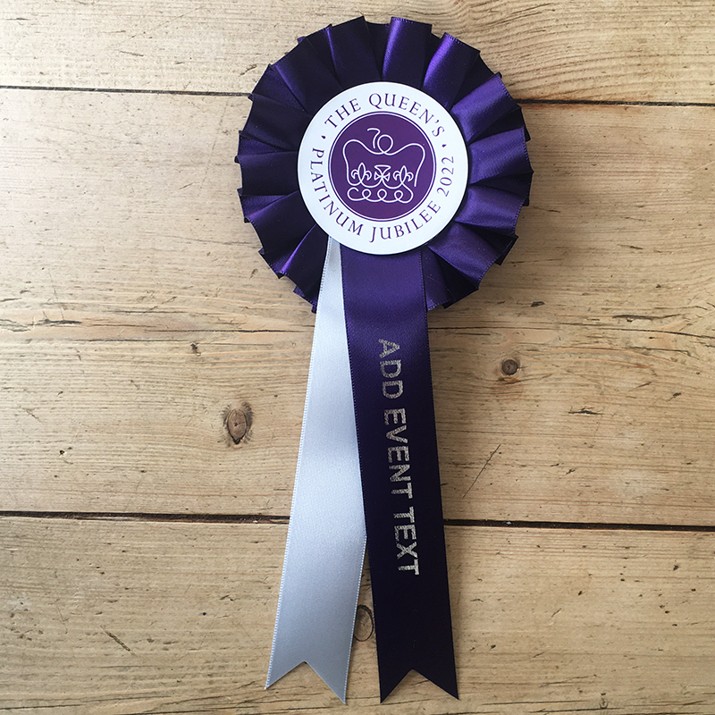 Queen's Platinum Jubilee 1 tier custom print souvenir rosette