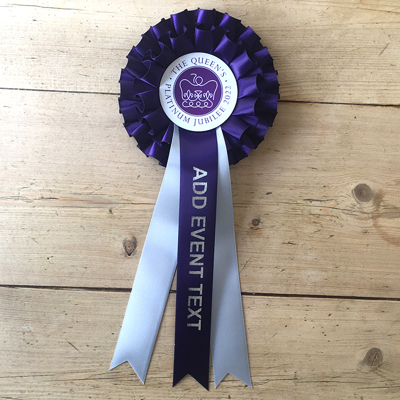 Queen's Platinum Jubilee 2 tier custom print souvenir rosette