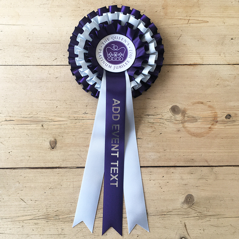Queen's Platinum Jubilee 3 tier custom print souvenir rosette