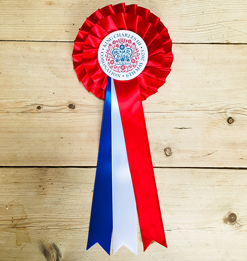 Coronation 2 tier rosette in red